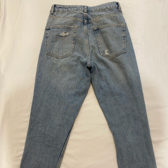 Topshop Ripped Mom Jeans In Bleach Blue - Picture 5 of 5